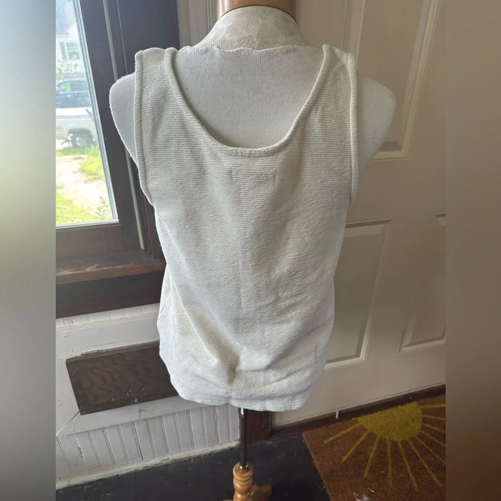 Madewell Cream Button-Front Tank Top - Picture 2 of 3